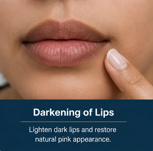 Dark lips before lip-lightening treatment